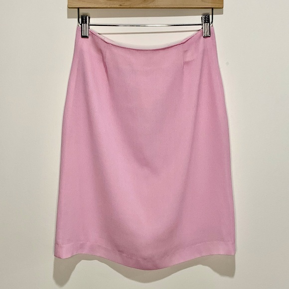 Blush Pink High Waist Above the Knee Straight Skirt - Picture 1 of 2